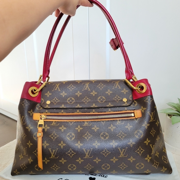 💕Beautiful DISCONTINUED Tote Bag LOUIS VUITTON Olympe MM Monogram MAGENTA - Picture 2 of 16